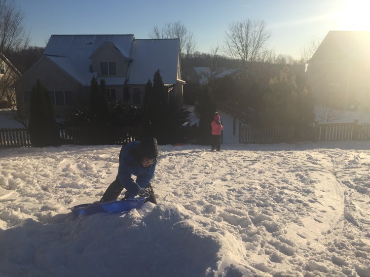 Kids sledding